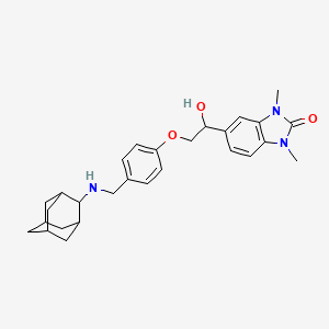 molecular formula C28H35N3O3 B14940748 5-[2-(4-{[(Adamantan-2-YL)amino]methyl}phenoxy)-1-hydroxyethyl]-1,3-dimethyl-2,3-dihydro-1H-1,3-benzodiazol-2-one 