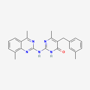 molecular formula C23H23N5O B14940751 2-[(4,8-dimethylquinazolin-2-yl)amino]-6-methyl-5-(3-methylbenzyl)pyrimidin-4(3H)-one 