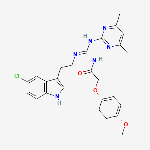 molecular formula C26H27ClN6O3 B14940753 N-{(E)-{[2-(5-chloro-1H-indol-3-yl)ethyl]amino}[(4,6-dimethylpyrimidin-2-yl)amino]methylidene}-2-(4-methoxyphenoxy)acetamide 