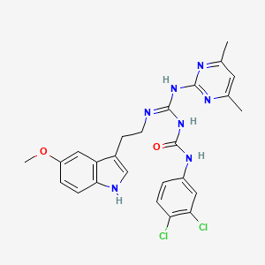 1-(3,4-dichlorophenyl)-3-[(E)-[(4,6-dimethylpyrimidin-2-yl)amino]{[2-(5-methoxy-1H-indol-3-yl)ethyl]amino}methylidene]urea