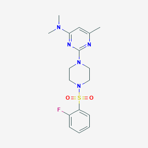 molecular formula C17H22FN5O2S B14940782 2-[4-(2-Fluorobenzenesulfonyl)piperazin-1-YL]-N,N,6-trimethylpyrimidin-4-amine 