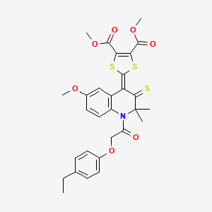 dimethyl 2-{1-[(4-ethylphenoxy)acetyl]-6-methoxy-2,2-dimethyl-3-thioxo-2,3-dihydroquinolin-4(1H)-ylidene}-1,3-dithiole-4,5-dicarboxylate