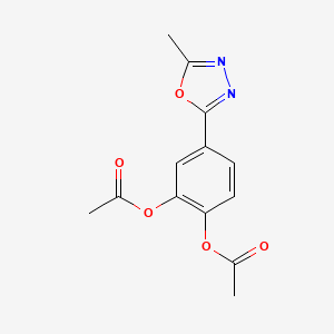 molecular formula C13H12N2O5 B14940807 2-(Acetyloxy)-4-(5-methyl-1,3,4-oxadiazol-2-YL)phenyl acetate 