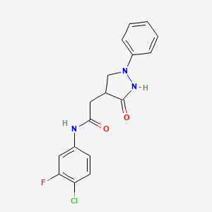 N-(4-chloro-3-fluorophenyl)-2-(3-oxo-1-phenylpyrazolidin-4-yl)acetamide