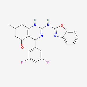 molecular formula C22H18F2N4O2 B14940901 2-(1,3-benzoxazol-2-ylamino)-4-(3,5-difluorophenyl)-7-methyl-4,6,7,8-tetrahydroquinazolin-5(1H)-one 