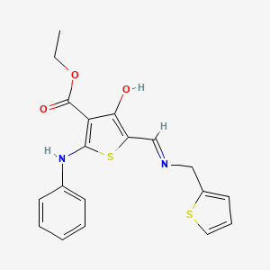 ethyl (5Z)-4-oxo-2-(phenylamino)-5-{[(thiophen-2-ylmethyl)amino]methylidene}-4,5-dihydrothiophene-3-carboxylate