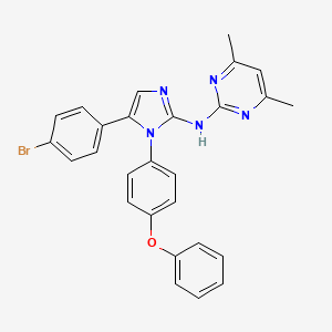 molecular formula C27H22BrN5O B14940973 N-[5-(4-bromophenyl)-1-(4-phenoxyphenyl)-1H-imidazol-2-yl]-4,6-dimethylpyrimidin-2-amine 