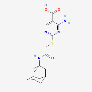 molecular formula C17H22N4O3S B14940984 2-({[(Adamantan-1-YL)carbamoyl]methyl}sulfanyl)-4-aminopyrimidine-5-carboxylic acid 