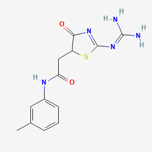 2-(2-carbamimidamido-4-oxo-4,5-dihydro-1,3-thiazol-5-yl)-N-(3-methylphenyl)acetamide