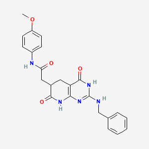 molecular formula C23H23N5O4 B14941009 2-[2-(Benzylamino)-4,7-dioxo-3,4,5,6,7,8-hexahydropyrido[2,3-D]pyrimidin-6-YL]-N~1~-(4-methoxyphenyl)acetamide 