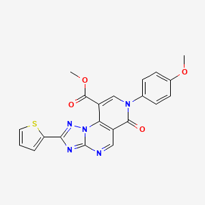 Methyl 7-(4-methoxyphenyl)-6-oxo-2-(2-thienyl)-6,7-dihydropyrido[3,4-E][1,2,4]triazolo[1,5-A]pyrimidine-9-carboxylate