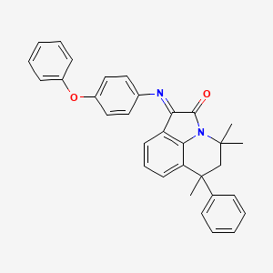 (1E)-4,4,6-trimethyl-1-[(4-phenoxyphenyl)imino]-6-phenyl-5,6-dihydro-4H-pyrrolo[3,2,1-ij]quinolin-2(1H)-one