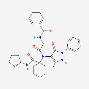 N-(2-{[1-(cyclopentylcarbamoyl)cyclohexyl](1,5-dimethyl-3-oxo-2-phenyl-2,3-dihydro-1H-pyrazol-4-yl)amino}-2-oxoethyl)benzamide