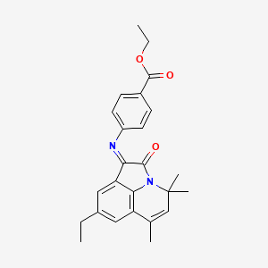 ethyl 4-{[(1E)-8-ethyl-4,4,6-trimethyl-2-oxo-4H-pyrrolo[3,2,1-ij]quinolin-1(2H)-ylidene]amino}benzoate