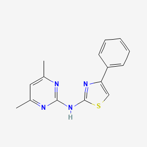 molecular formula C15H14N4S B14941053 2-Pyrimidinamine, 4,6-dimethyl-N-(4-phenyl-2-thiazolyl)- CAS No. 88067-18-9