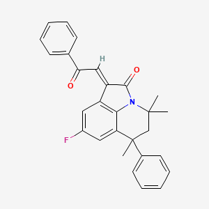 (1E)-8-fluoro-4,4,6-trimethyl-1-(2-oxo-2-phenylethylidene)-6-phenyl-5,6-dihydro-4H-pyrrolo[3,2,1-ij]quinolin-2(1H)-one