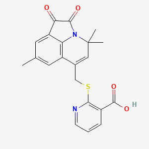 2-{[(4,4,8-trimethyl-1,2-dioxo-1,2-dihydro-4H-pyrrolo[3,2,1-ij]quinolin-6-yl)methyl]sulfanyl}pyridine-3-carboxylic acid