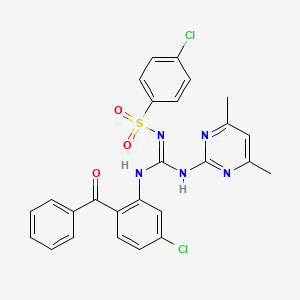 4-chloro-N-{N'-[5-chloro-2-(phenylcarbonyl)phenyl]-N-(4,6-dimethylpyrimidin-2-yl)carbamimidoyl}benzenesulfonamide