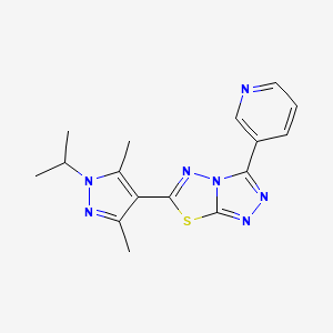 molecular formula C16H17N7S B14941167 6-[3,5-dimethyl-1-(propan-2-yl)-1H-pyrazol-4-yl]-3-(pyridin-3-yl)[1,2,4]triazolo[3,4-b][1,3,4]thiadiazole 