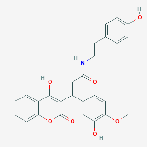 molecular formula C27H25NO7 B14941176 3-(3-hydroxy-4-methoxyphenyl)-3-(4-hydroxy-2-oxo-2H-chromen-3-yl)-N-[2-(4-hydroxyphenyl)ethyl]propanamide 