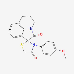 molecular formula C20H18N2O3S B14941202 3'-(4-methoxyphenyl)-5,6-dihydro-4H,4'H-spiro[pyrrolo[3,2,1-ij]quinoline-1,2'-[1,3]thiazolidine]-2,4'-dione 