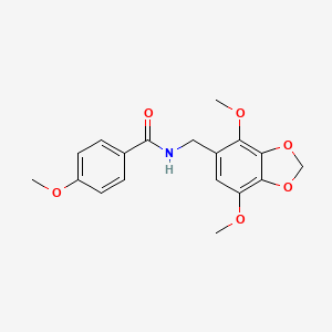 molecular formula C18H19NO6 B14941204 N-[(4,7-dimethoxy-1,3-benzodioxol-5-yl)methyl]-4-methoxybenzamide 