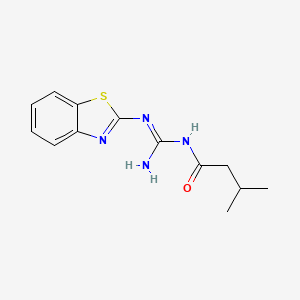 molecular formula C13H16N4OS B14941208 N-[amino(1,3-benzothiazol-2-ylamino)methylene]-3-methylbutanamide 