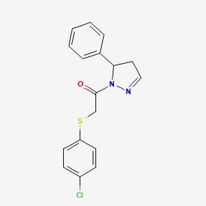 molecular formula C17H15ClN2OS B14941227 2-[(4-chlorophenyl)sulfanyl]-1-(5-phenyl-4,5-dihydro-1H-pyrazol-1-yl)ethanone CAS No. 724778-89-6