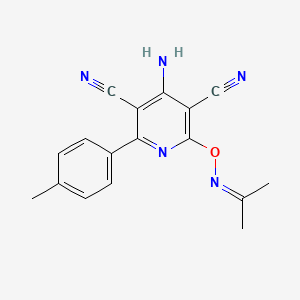 4-Amino-2-(4-methylphenyl)-6-[(propan-2-ylideneamino)oxy]pyridine-3,5-dicarbonitrile