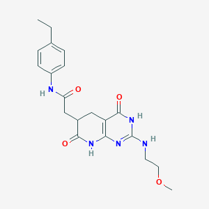 molecular formula C20H25N5O4 B14941252 N-(4-ethylphenyl)-2-{2-[(2-methoxyethyl)amino]-4,7-dioxo-1,4,5,6,7,8-hexahydropyrido[2,3-d]pyrimidin-6-yl}acetamide 