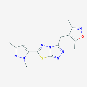 3-[(3,5-dimethyl-1,2-oxazol-4-yl)methyl]-6-(1,3-dimethyl-1H-pyrazol-5-yl)[1,2,4]triazolo[3,4-b][1,3,4]thiadiazole