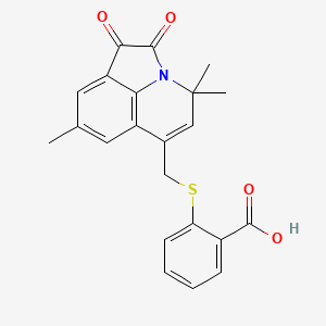 molecular formula C22H19NO4S B14941316 2-{[(4,4,8-trimethyl-1,2-dioxo-1,2-dihydro-4H-pyrrolo[3,2,1-ij]quinolin-6-yl)methyl]sulfanyl}benzoic acid 