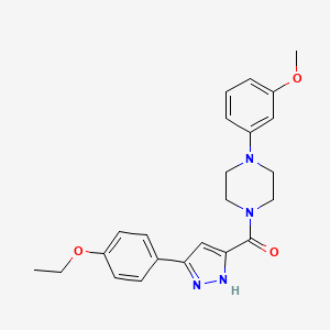 1-[3-(4-Ethoxyphenyl)-1H-pyrazole-5-carbonyl]-4-(3-methoxyphenyl)piperazine