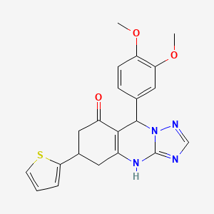 molecular formula C21H20N4O3S B14941338 9-(3,4-dimethoxyphenyl)-6-(thiophen-2-yl)-5,6,7,9-tetrahydro[1,2,4]triazolo[5,1-b]quinazolin-8(4H)-one 