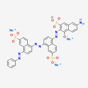 molecular formula C36H22N7Na3O10S3 B1494136 Trisodium;5-[[4-[(6-amino-1-oxido-3-sulfonaphthalen-2-yl)diazenyl]-7-sulfonatonaphthalen-1-yl]diazenyl]-8-phenyldiazenylnaphthalene-2-sulfonate 