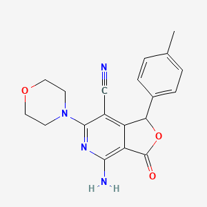 4-Amino-1-(4-methylphenyl)-6-(morpholin-4-yl)-3-oxo-1,3-dihydrofuro[3,4-c]pyridine-7-carbonitrile