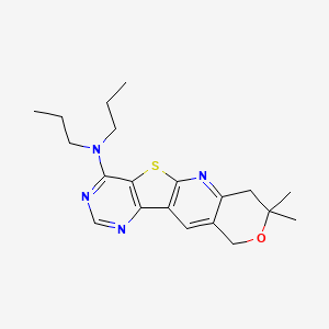 5,5-dimethyl-N,N-dipropyl-6-oxa-17-thia-2,12,14-triazatetracyclo[8.7.0.03,8.011,16]heptadeca-1,3(8),9,11,13,15-hexaen-15-amine