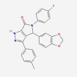 molecular formula C25H18FN3O3 B14941464 4-(1,3-benzodioxol-5-yl)-5-(4-fluorophenyl)-3-(4-methylphenyl)-4,5-dihydropyrrolo[3,4-c]pyrazol-6(1H)-one 