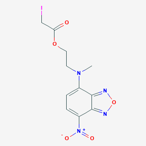 molecular formula C11H11IN4O5 B149415 4-(N-(碘乙酰氧基)乙基-N-甲基)氨基-7-硝基苯并-2-氧杂-1,3-二唑 CAS No. 67013-48-3