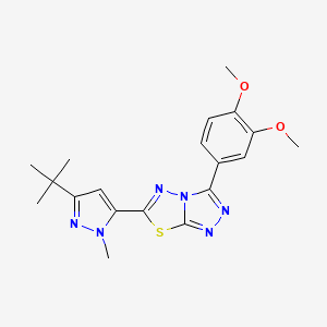 6-(3-tert-butyl-1-methyl-1H-pyrazol-5-yl)-3-(3,4-dimethoxyphenyl)[1,2,4]triazolo[3,4-b][1,3,4]thiadiazole