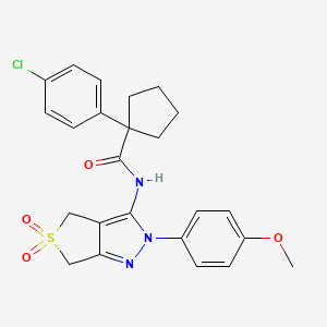 1-(4-chlorophenyl)-N-[2-(4-methoxyphenyl)-5,5-bis(oxidanylidene)-4,6-dihydrothieno[3,4-c]pyrazol-3-yl]cyclopentane-1-carboxamide