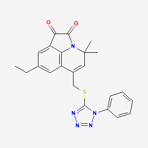 8-ethyl-4,4-dimethyl-6-{[(1-phenyl-1H-tetrazol-5-yl)sulfanyl]methyl}-4H-pyrrolo[3,2,1-ij]quinoline-1,2-dione