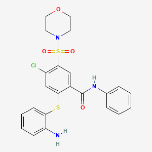 molecular formula C23H22ClN3O4S2 B14941547 2-[(2-aminophenyl)sulfanyl]-4-chloro-5-(morpholin-4-ylsulfonyl)-N-phenylbenzamide 