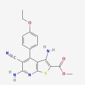 molecular formula C18H16N4O3S B14941561 Methyl 3,6-diamino-5-cyano-4-(4-ethoxyphenyl)thieno[2,3-b]pyridine-2-carboxylate 