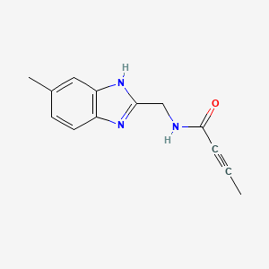 molecular formula C13H13N3O B14941564 N-[(5-Methyl-1H-13-benzodiazol-2-YL)methyl]but-2-ynamide 