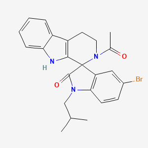 2-acetyl-5'-bromo-1'-(2-methylpropyl)-2,3,4,9-tetrahydrospiro[beta-carboline-1,3'-indol]-2'(1'H)-one