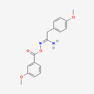 (1Z)-2-(4-methoxyphenyl)-N'-{[(3-methoxyphenyl)carbonyl]oxy}ethanimidamide