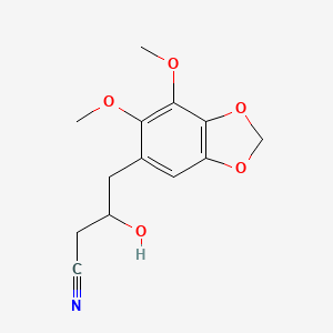 molecular formula C13H15NO5 B14941627 4-(6,7-Dimethoxy-1,3-benzodioxol-5-yl)-3-hydroxybutanenitrile 