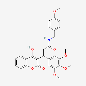 3-(4-hydroxy-2-oxo-2H-chromen-3-yl)-N-(4-methoxybenzyl)-3-(3,4,5-trimethoxyphenyl)propanamide