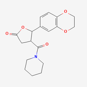 5-(2,3-Dihydro-1,4-benzodioxin-6-yl)-4-[(piperidin-1-yl)carbonyl]oxolan-2-one